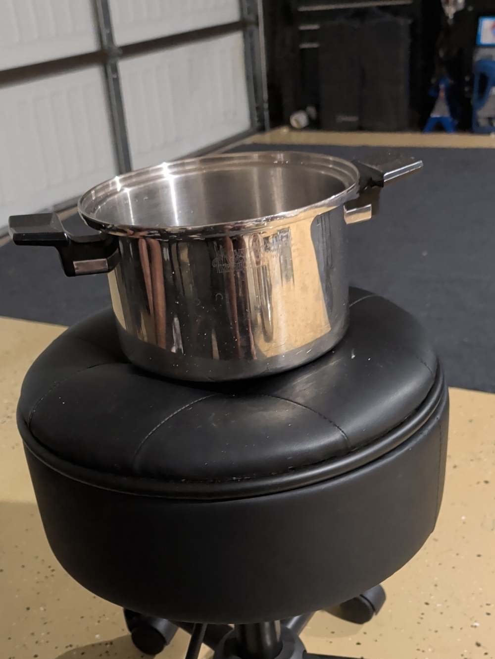 Stainless Steel Cookware Pot in Silver with Black Handles